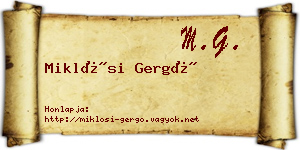 Miklósi Gergő névjegykártya